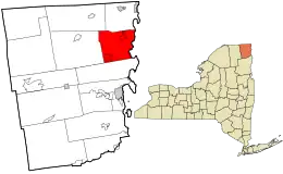 Location in Clinton County and the state of New York.