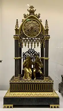 Gothic Revival clock, unknown French maker, c.1835-1840, gilt and patinated bronze, Museum of Decorative Arts, Paris