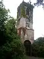 Close up of clocktower at walled garden