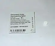 Clonazepam orally disintegrating tablet, 0.25 mg