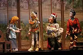 Marionettes from the Swedish Cottage Marionette Theatre, New York, USA production of "Cinderella Samba"