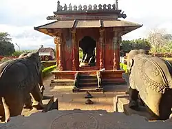 Close up view of Nandi Mantapa