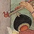 Closeup of bird on the end of rudra veena, 1690-1695