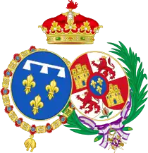 Arms of alliance of Infanta Luisa Fernanda and her husband