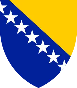 The coat of arms of Bosnia and Herzegovina.