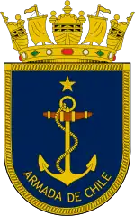 A naval crown in the coat of arms of the Chilean Navy