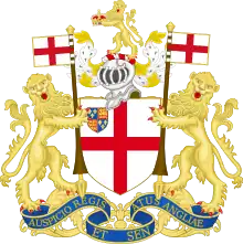 Coat of arms of the East India Company, used during the Company Raj (1757–1858)