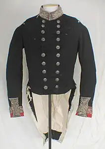 Civil Uniform coatee worn by Lt Col Robert Wynyard, c. 1850s.Auckland Museum