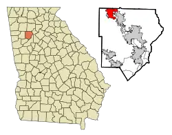 Location in Cobb County and the state of Georgia