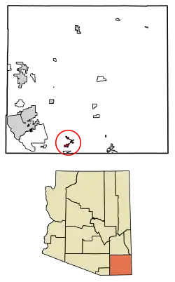 Location of Bisbee in Cochise County, Arizona