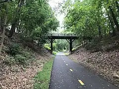 The CRT in Felchville running under the Loker Street pedestrian bridge