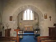 View of the chancel arch and main altar