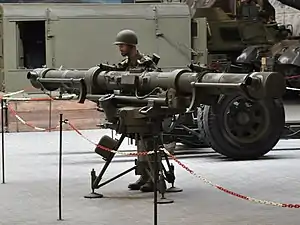 Coincidence rangefinder (CRF) at a military museum in Overloon, Netherlands, generally resembling US coast artillery CRFs