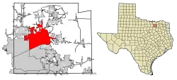 Location of McKinney in Collin County, Texas