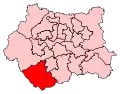 A small constituency, located in the centre of the county to the south of two equally small constituencies.