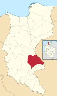 Location of the municipality and town of Ariguaní in the Department of Magdalena.