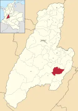 Location of the municipality and town of Prado, Tolima in the Tolima Department of Colombia.