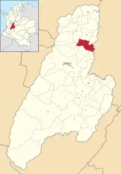 Location of the municipality and town of Venadillo in the Tolima Department of Colombia.