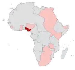 Southern Nigeria (red)British possessions in Africa (pink) 1913