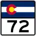 State Highway 72 marker