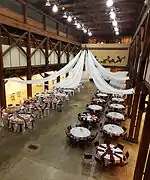 The North Hall of the Ironworks in 2015, decorated for a wedding