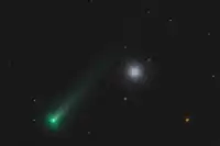 Conjunction of Comet C/2021 A1 and Messier 3, captured on 3 Dec 2021 from Summerville, SC