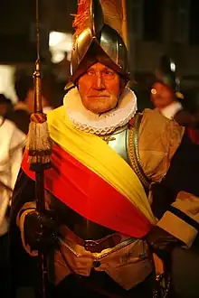 A soldier in the commemorative parade