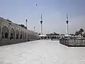 The shrine is fronted by a large courtyard for devotees to gather every Thursday night, as well as on other festival nights.