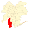 Map of San Bernardo commune within Greater Santiago