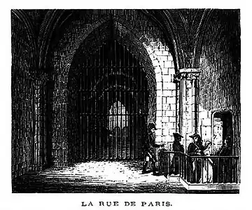 "Rue de Paris" passage into the prison during the Revolution