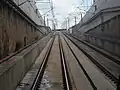 Connection ramp between the underground tunnel and the second elevated viaduct of the line 3, between the Plaza de la Bandera and CUCEI stations.