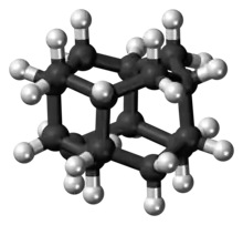 Ball-and-stick model of the diamantane molecule