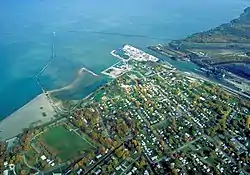 Aerial view of the port at Conneaut