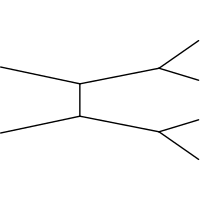 An example of a connected six-point correlation function Feynman diagram contribution.