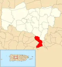 Location of Consejo within the municipality of Utuado shown in red