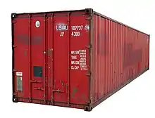 Red 40 ft shipping container