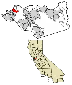 Location of Hercules in Contra Costa County, California