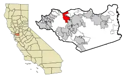 Location in Contra Costa County and the state of California