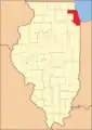 Cook County's current size was formed in 1839 by the creation of DuPage County