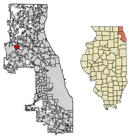 Location of Barrington in Cook and Lake Counties, Illinois.