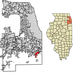 Location of Crete in Will County, Illinois.