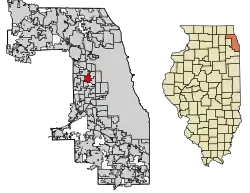 Location of Maywood in Cook County, Illinois.