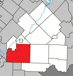 Location within Le Haut-Saint-François RCM