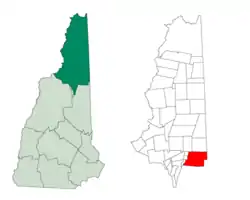 Location in Coös County, New Hampshire