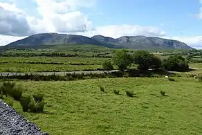 Corcogemore (left), Mullach Glas (centre), and Binn Mhor (right), as viewed from the north