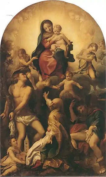 Correggio, San Sebastiano Madonna, circa 1524, Gemäldegalerie Alte Meister, Dresden