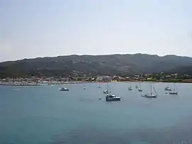 View of Macinaggio bay and  Rogliano (on the hill) in background