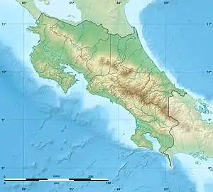 Map showing the location of Caño Negro Wildlife Refuge