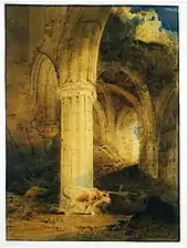 Ruins of Rievaulx Abbey, 1803, by John Sell Cotman