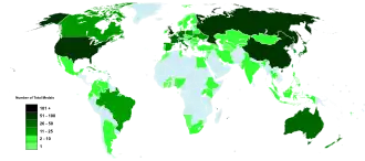 Map displaying countries by number of medals won during 2020 Summer Olympics.